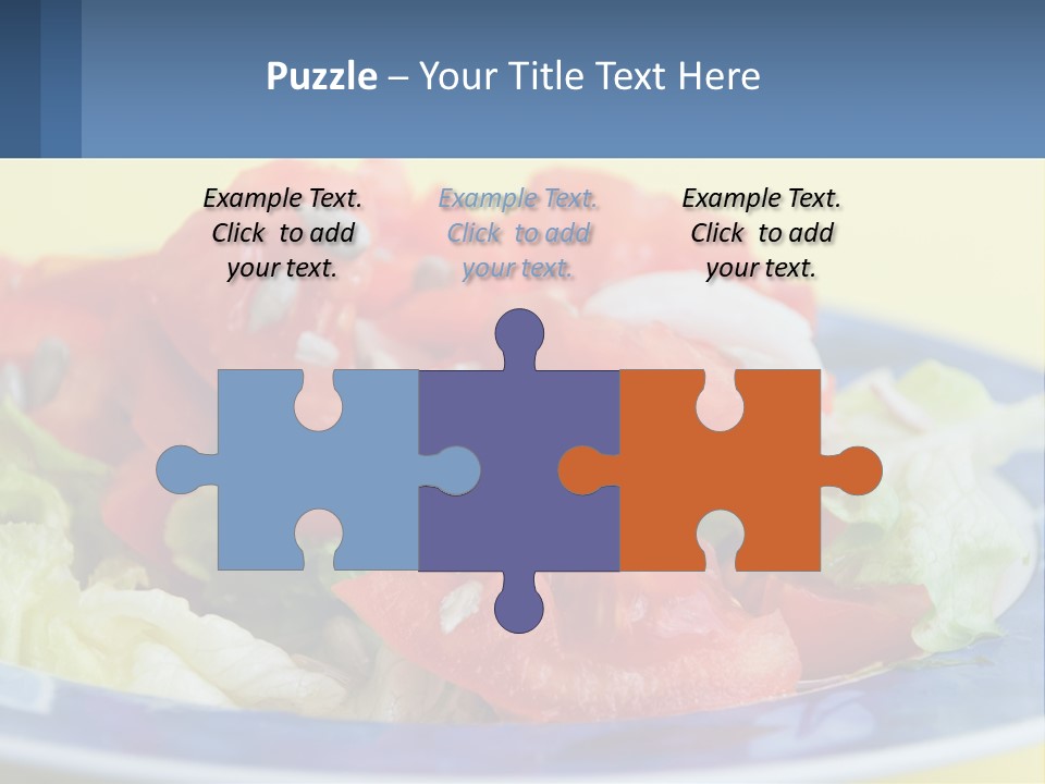 A Plate Of Food With Lettuce And Tomatoes On It PowerPoint Template