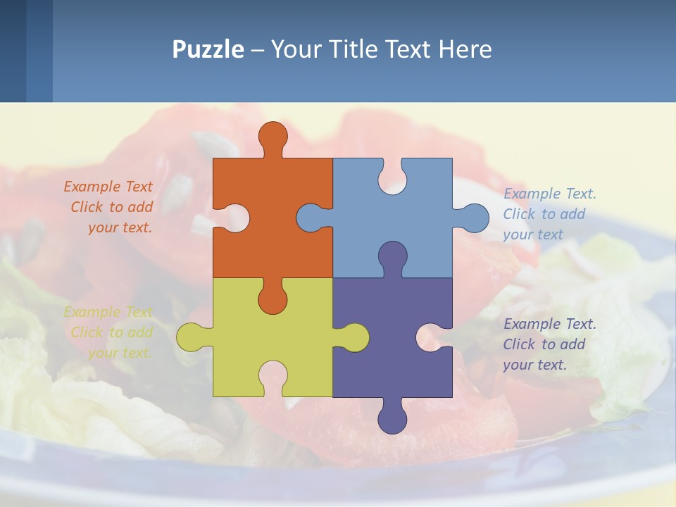 A Plate Of Food With Lettuce And Tomatoes On It PowerPoint Template
