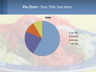 A Plate Of Food With Lettuce And Tomatoes On It PowerPoint Template