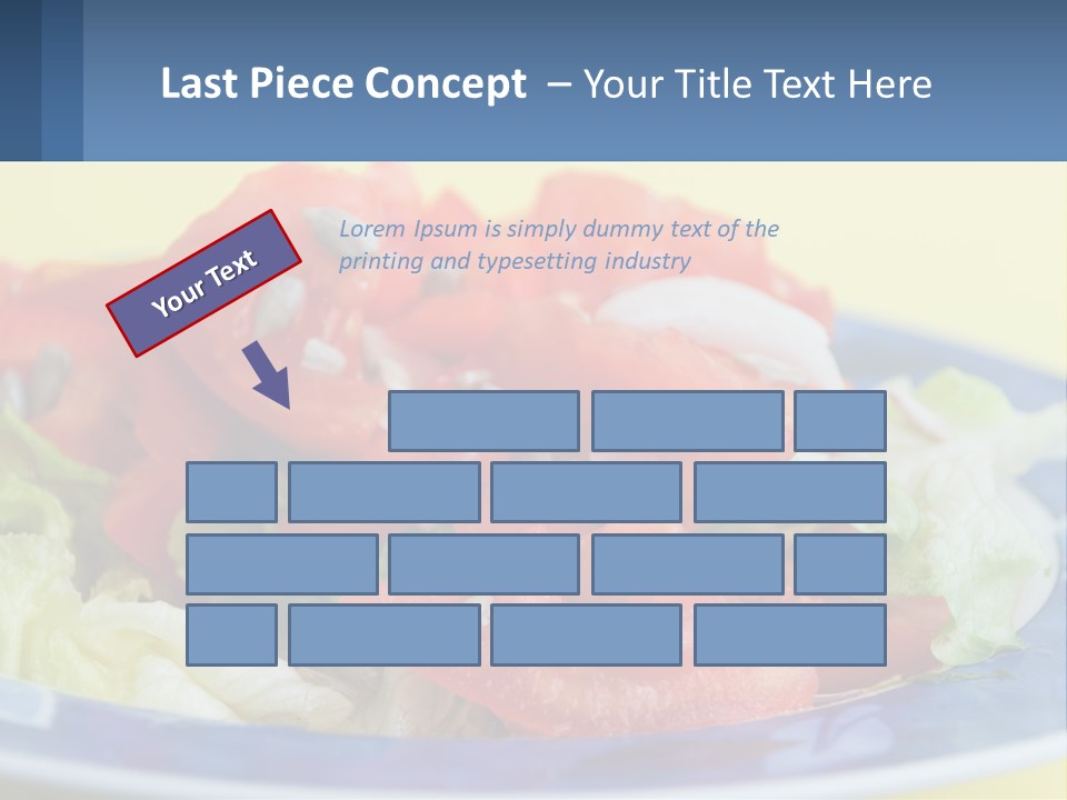 A Plate Of Food With Lettuce And Tomatoes On It PowerPoint Template