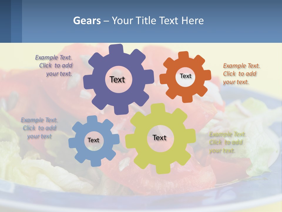 A Plate Of Food With Lettuce And Tomatoes On It PowerPoint Template