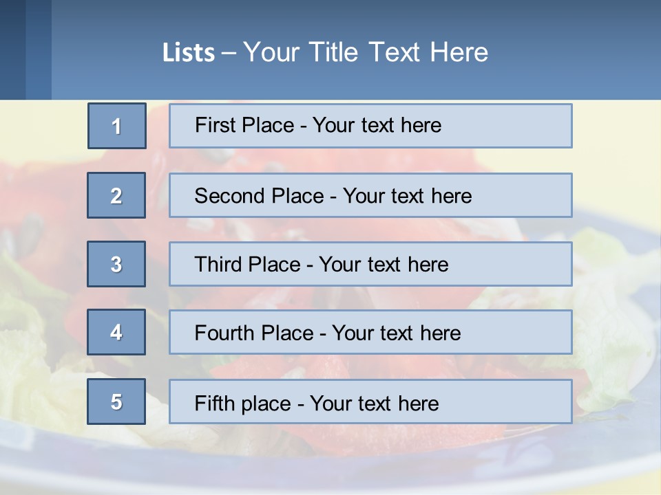 A Plate Of Food With Lettuce And Tomatoes On It PowerPoint Template