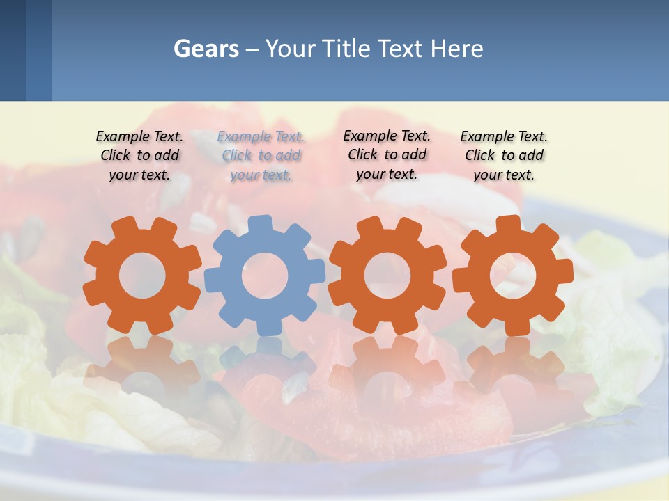 A Plate Of Food With Lettuce And Tomatoes On It PowerPoint Template