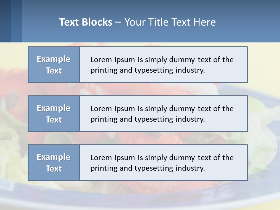 A Plate Of Food With Lettuce And Tomatoes On It PowerPoint Template