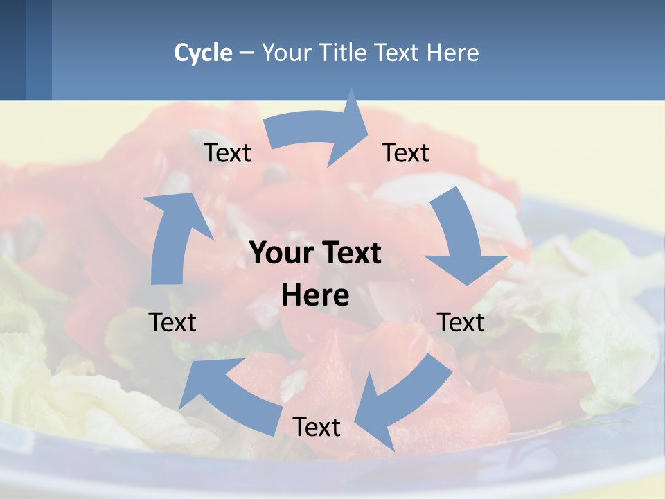 A Plate Of Food With Lettuce And Tomatoes On It PowerPoint Template