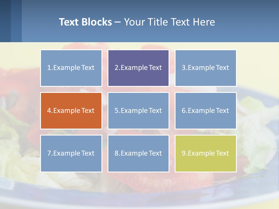 A Plate Of Food With Lettuce And Tomatoes On It PowerPoint Template