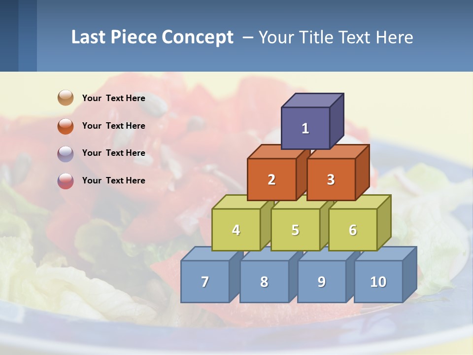 A Plate Of Food With Lettuce And Tomatoes On It PowerPoint Template
