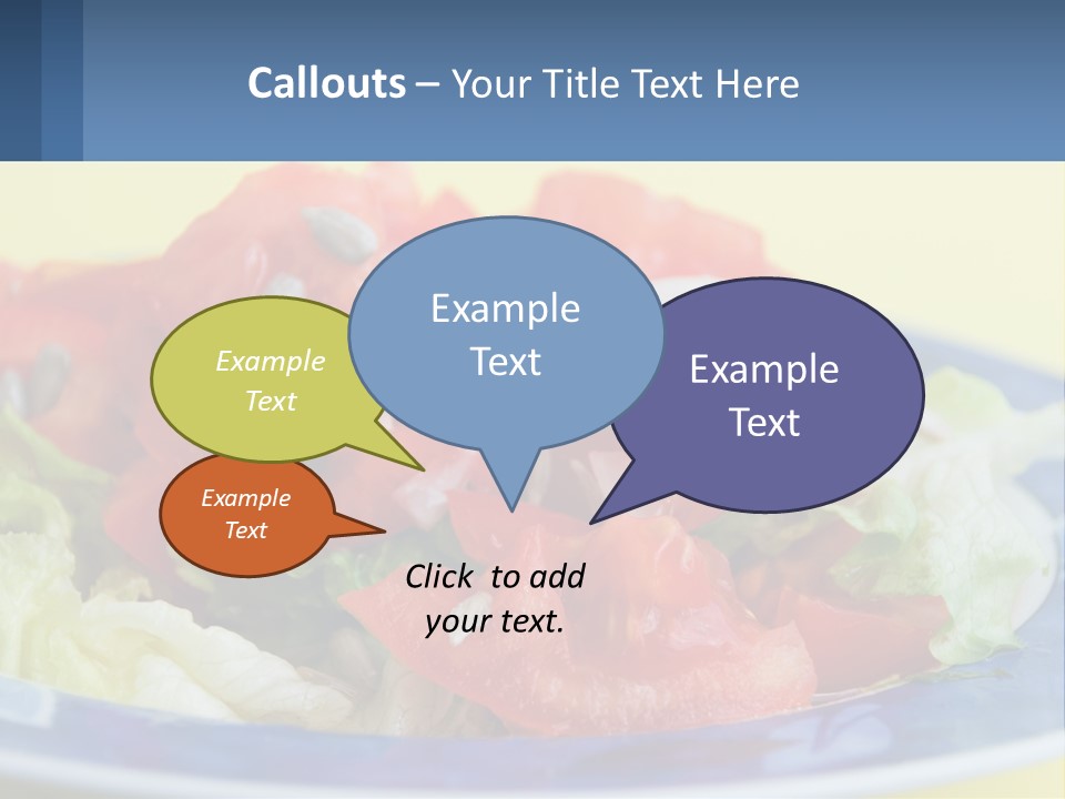 A Plate Of Food With Lettuce And Tomatoes On It PowerPoint Template
