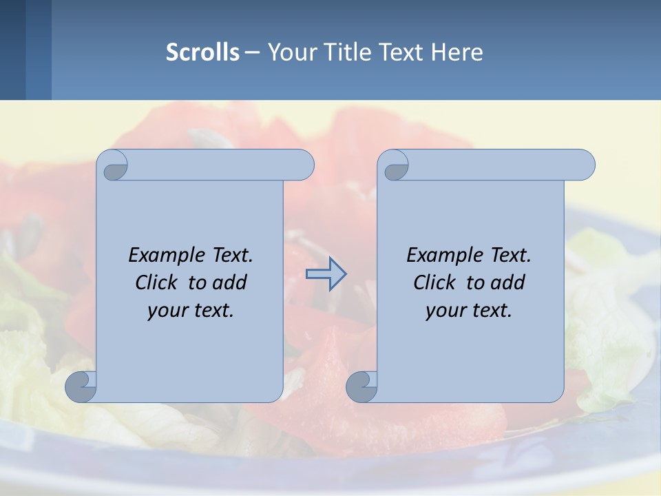 A Plate Of Food With Lettuce And Tomatoes On It PowerPoint Template