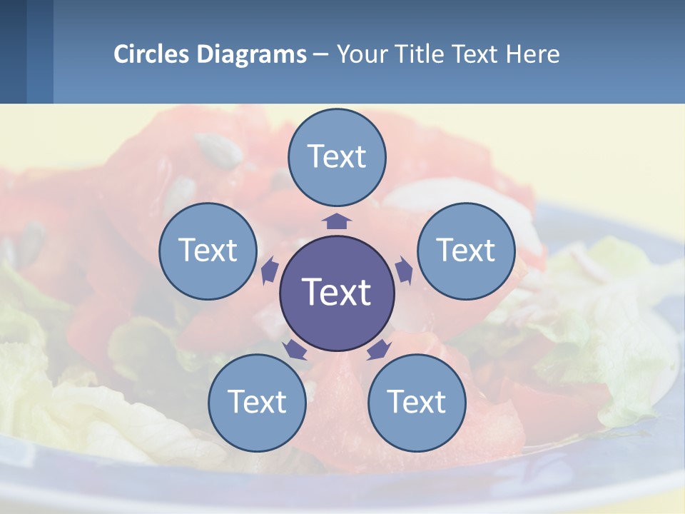A Plate Of Food With Lettuce And Tomatoes On It PowerPoint Template
