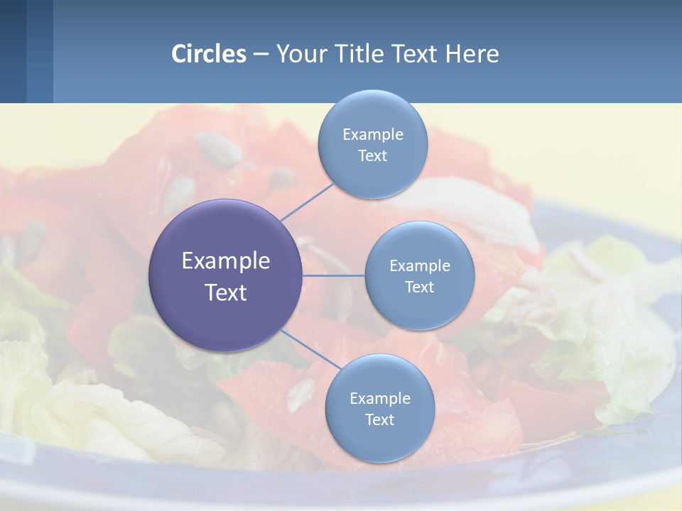 A Plate Of Food With Lettuce And Tomatoes On It PowerPoint Template