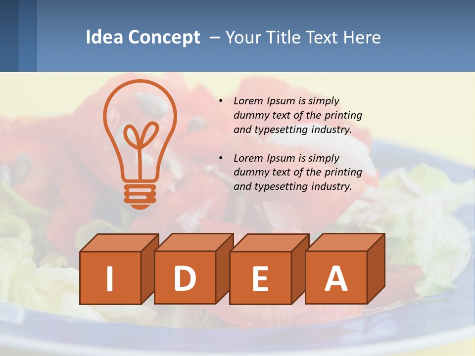 A Plate Of Food With Lettuce And Tomatoes On It PowerPoint Template