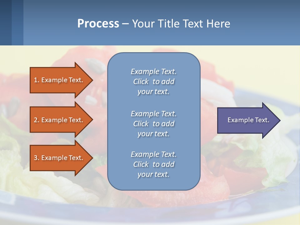 A Plate Of Food With Lettuce And Tomatoes On It PowerPoint Template
