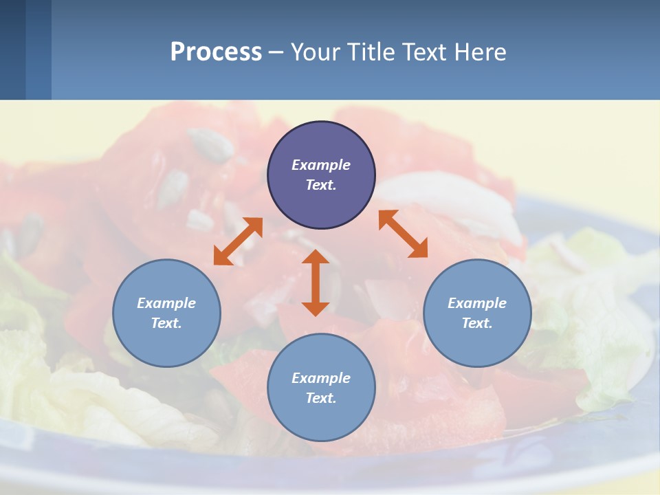 A Plate Of Food With Lettuce And Tomatoes On It PowerPoint Template