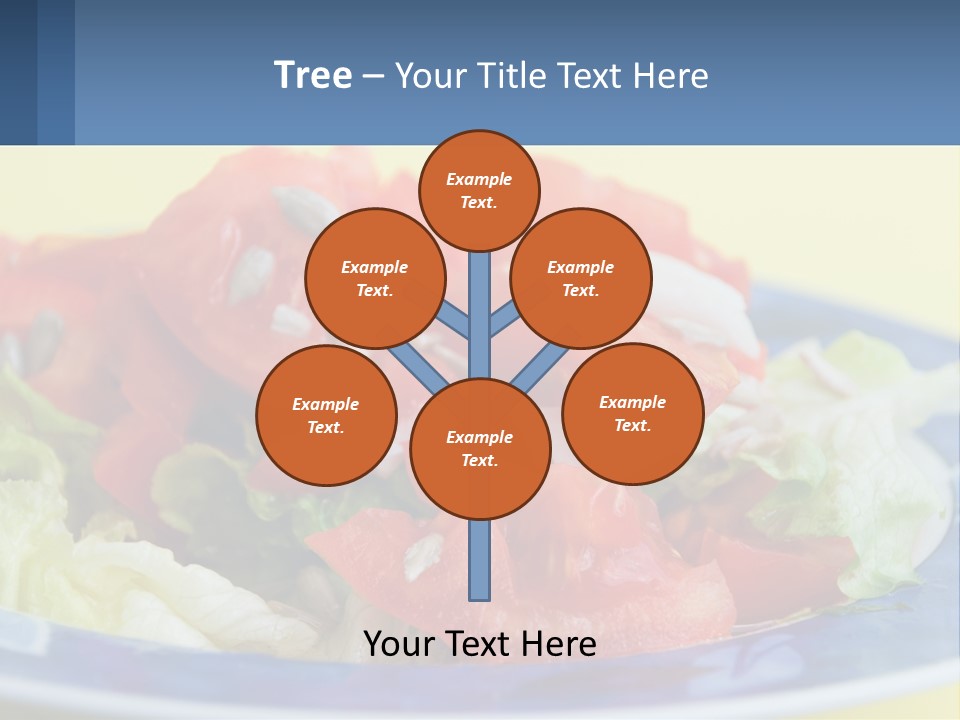 A Plate Of Food With Lettuce And Tomatoes On It PowerPoint Template