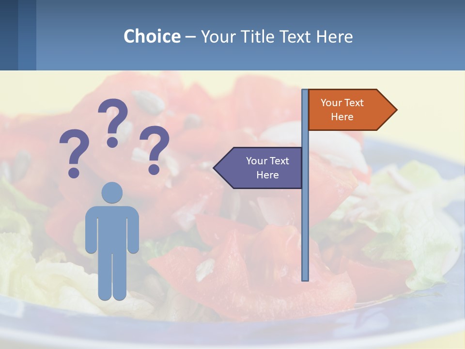 A Plate Of Food With Lettuce And Tomatoes On It PowerPoint Template