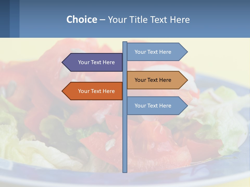 A Plate Of Food With Lettuce And Tomatoes On It PowerPoint Template