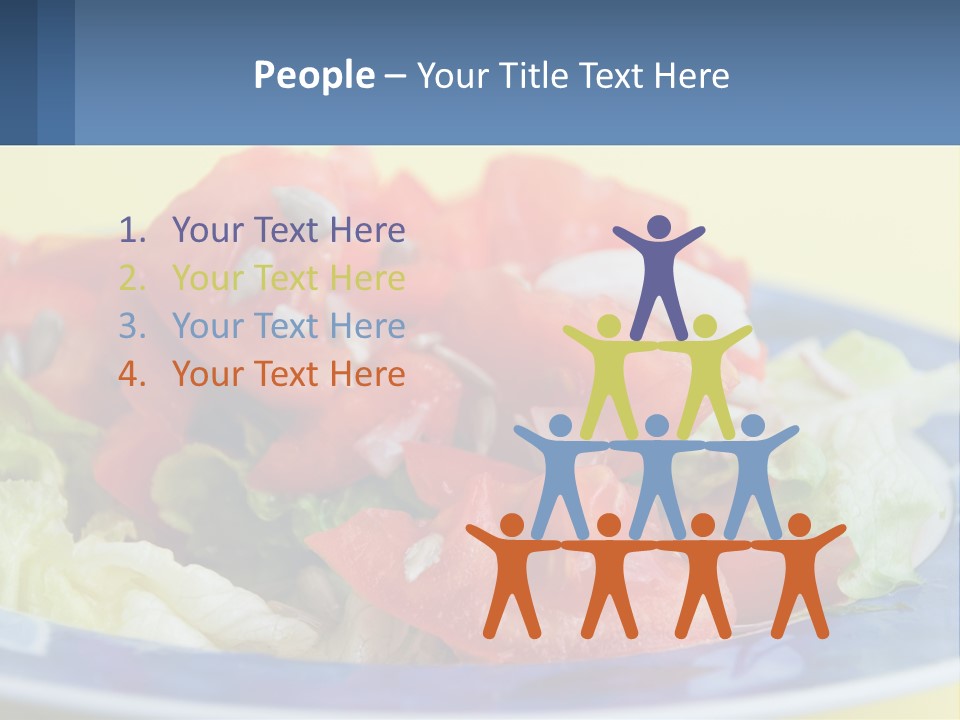 A Plate Of Food With Lettuce And Tomatoes On It PowerPoint Template