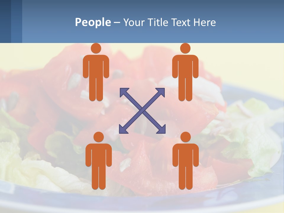 A Plate Of Food With Lettuce And Tomatoes On It PowerPoint Template