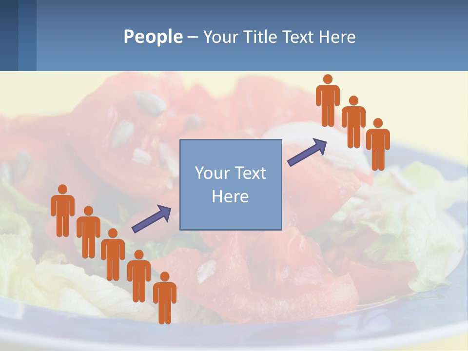 A Plate Of Food With Lettuce And Tomatoes On It PowerPoint Template
