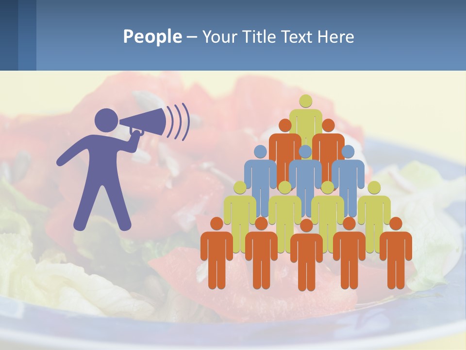 A Plate Of Food With Lettuce And Tomatoes On It PowerPoint Template