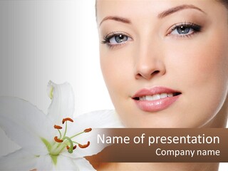 A Woman With A Flower In Her Hand PowerPoint Template