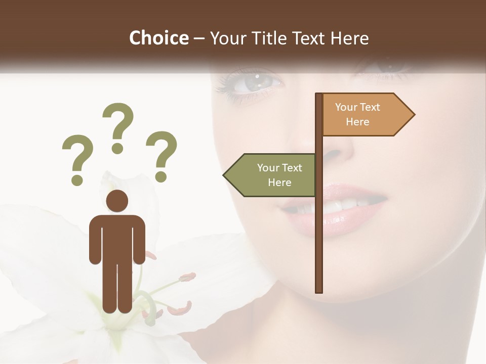 A Woman With A Flower In Her Hand PowerPoint Template