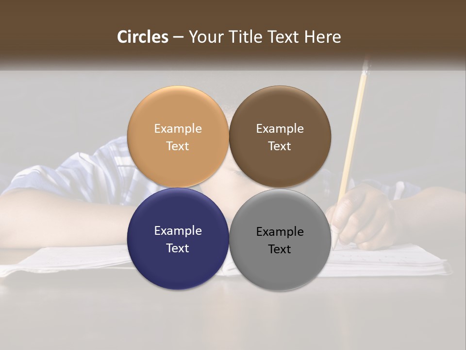 A Young Boy Writing On A Piece Of Paper With A Pencil PowerPoint Template