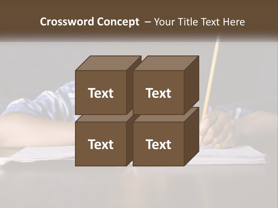 A Young Boy Writing On A Piece Of Paper With A Pencil PowerPoint Template