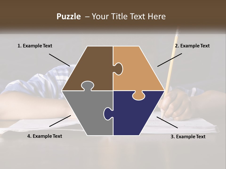 A Young Boy Writing On A Piece Of Paper With A Pencil PowerPoint Template