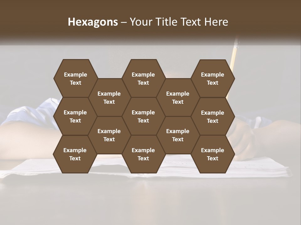 A Young Boy Writing On A Piece Of Paper With A Pencil PowerPoint Template