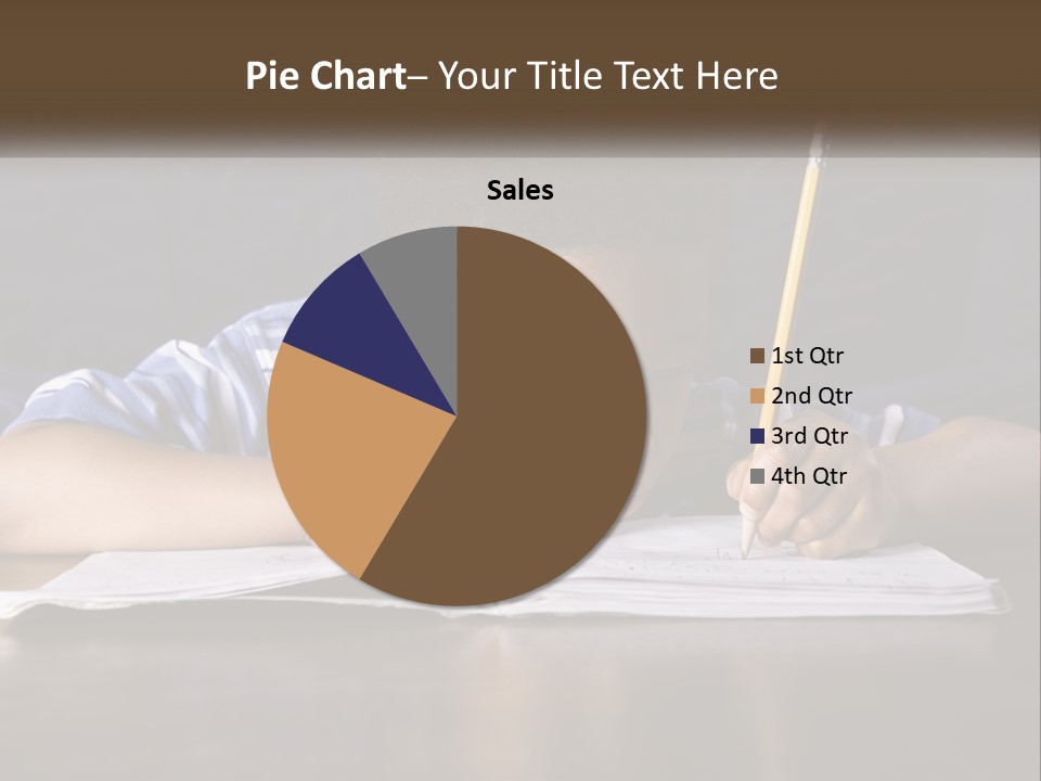 A Young Boy Writing On A Piece Of Paper With A Pencil PowerPoint Template