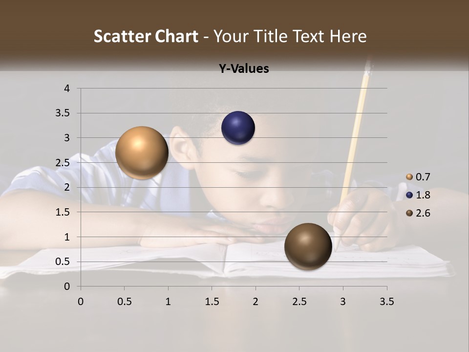 A Young Boy Writing On A Piece Of Paper With A Pencil PowerPoint Template