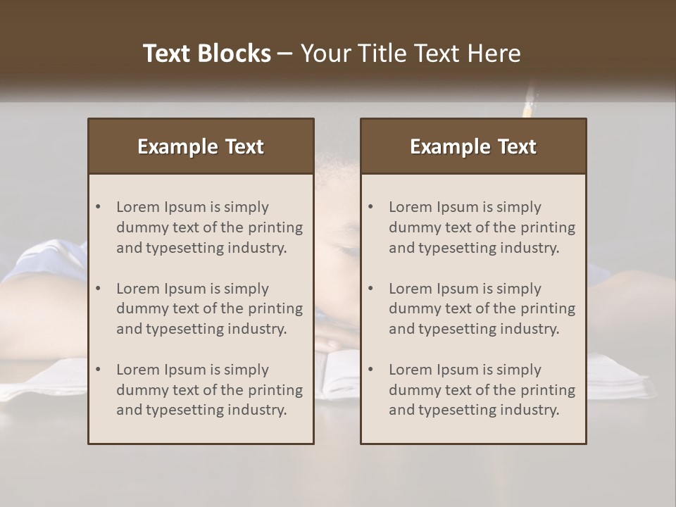 A Young Boy Writing On A Piece Of Paper With A Pencil PowerPoint Template