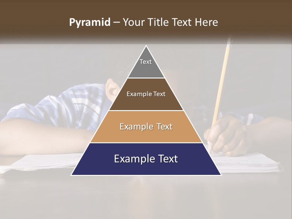 A Young Boy Writing On A Piece Of Paper With A Pencil PowerPoint Template