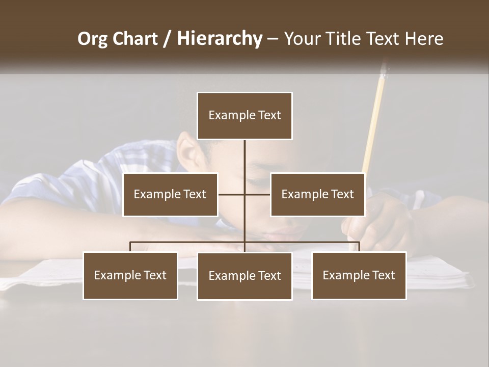 A Young Boy Writing On A Piece Of Paper With A Pencil PowerPoint Template