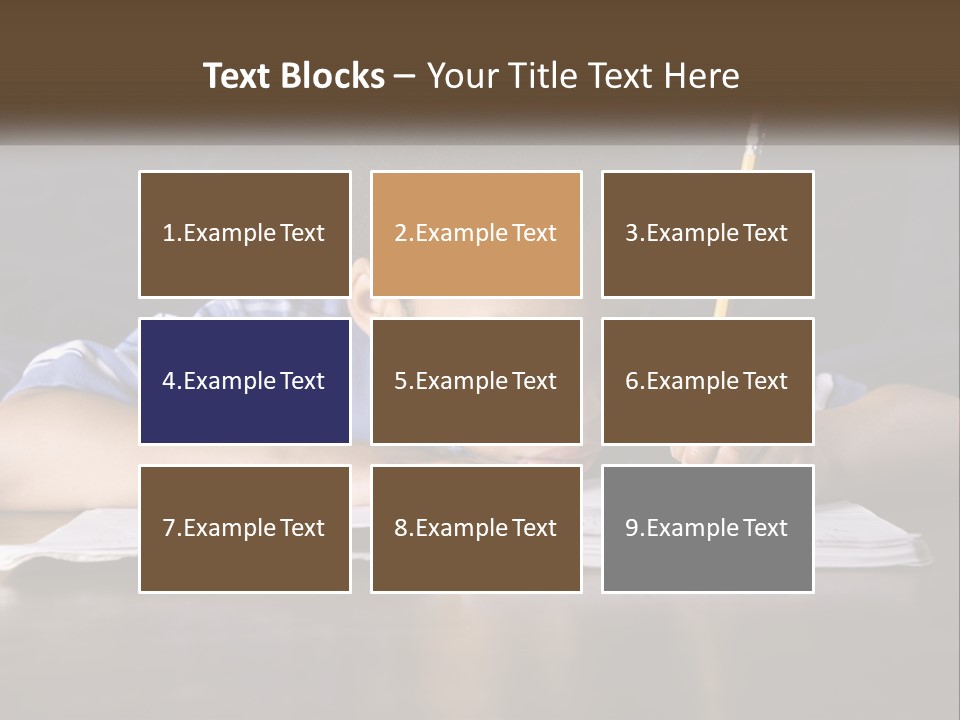 A Young Boy Writing On A Piece Of Paper With A Pencil PowerPoint Template