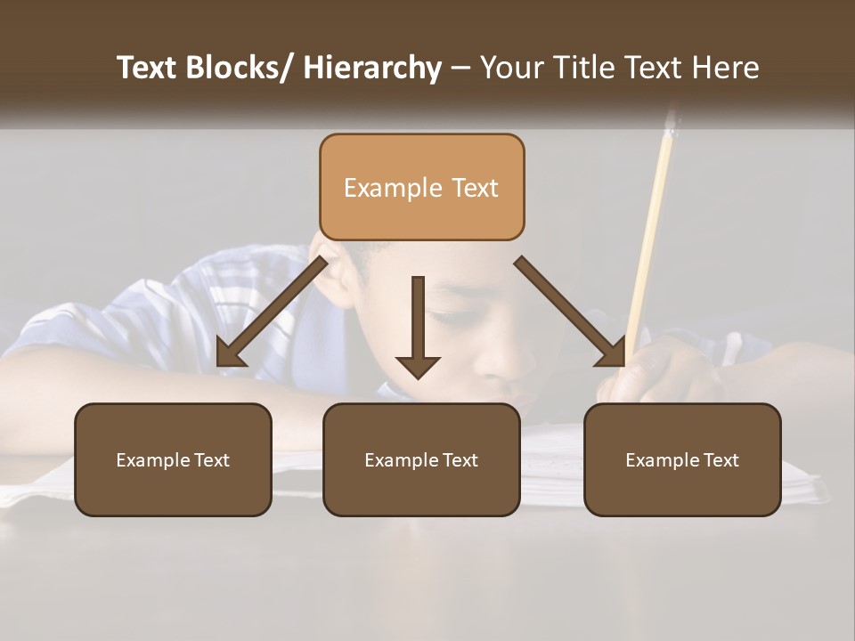 A Young Boy Writing On A Piece Of Paper With A Pencil PowerPoint Template