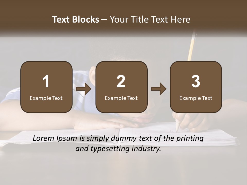 A Young Boy Writing On A Piece Of Paper With A Pencil PowerPoint Template