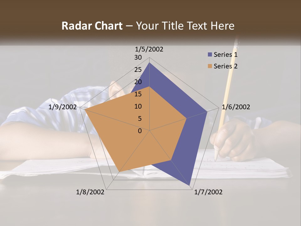 A Young Boy Writing On A Piece Of Paper With A Pencil PowerPoint Template