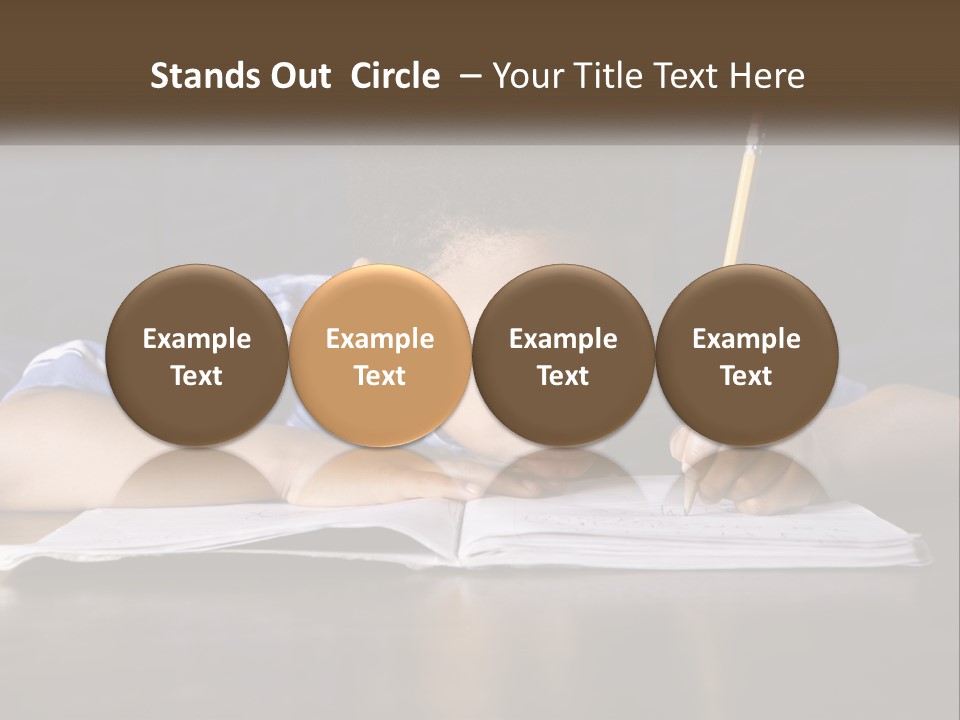 A Young Boy Writing On A Piece Of Paper With A Pencil PowerPoint Template