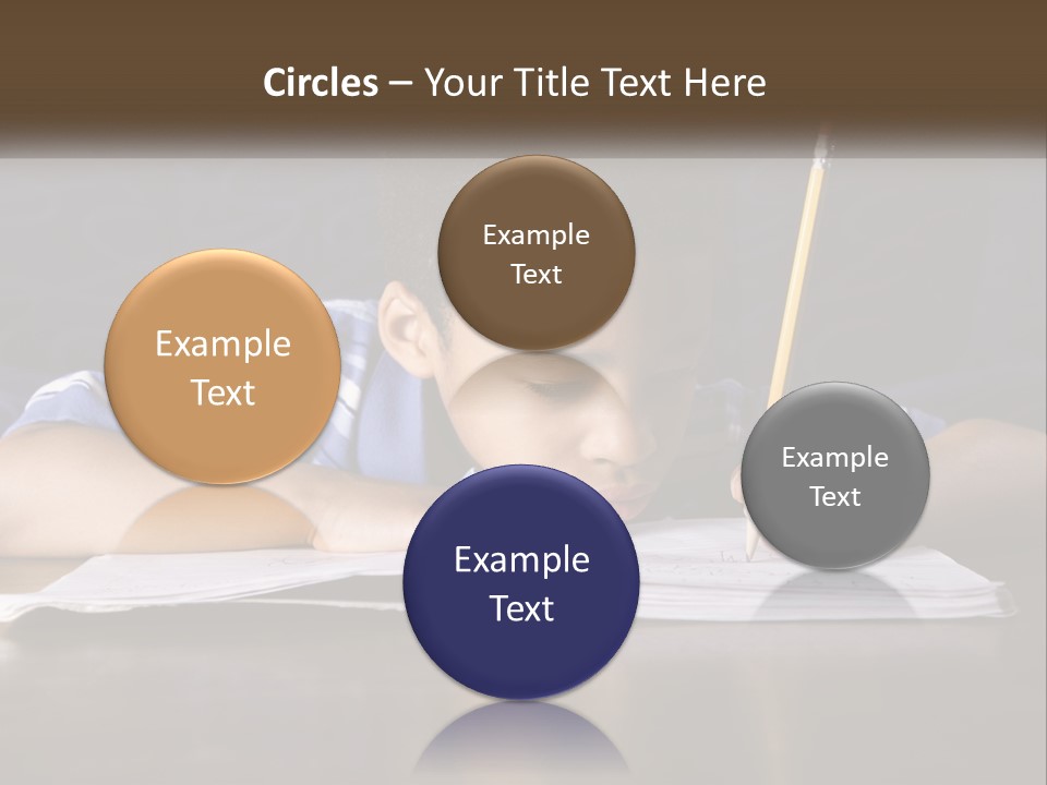 A Young Boy Writing On A Piece Of Paper With A Pencil PowerPoint Template