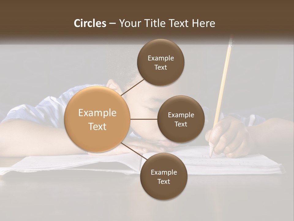 A Young Boy Writing On A Piece Of Paper With A Pencil PowerPoint Template