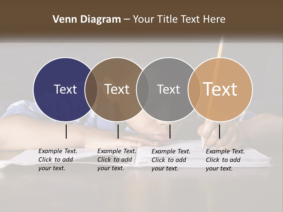A Young Boy Writing On A Piece Of Paper With A Pencil PowerPoint Template