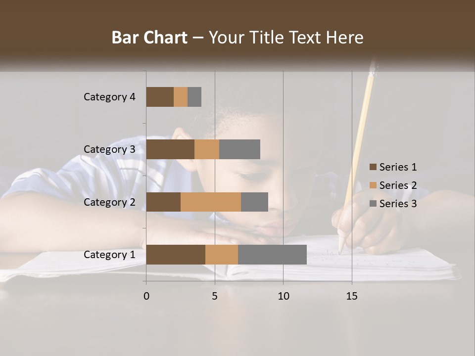 A Young Boy Writing On A Piece Of Paper With A Pencil PowerPoint Template