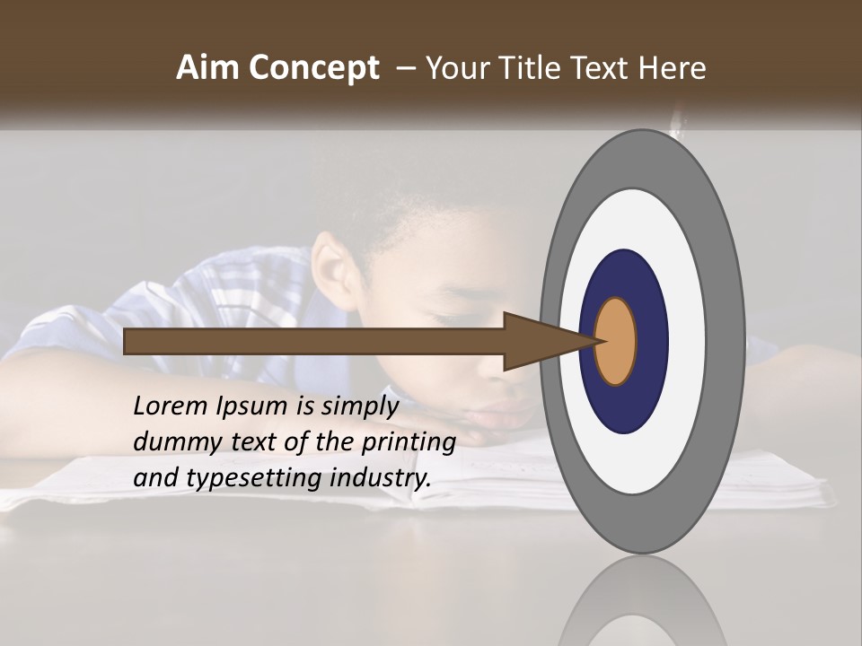 A Young Boy Writing On A Piece Of Paper With A Pencil PowerPoint Template