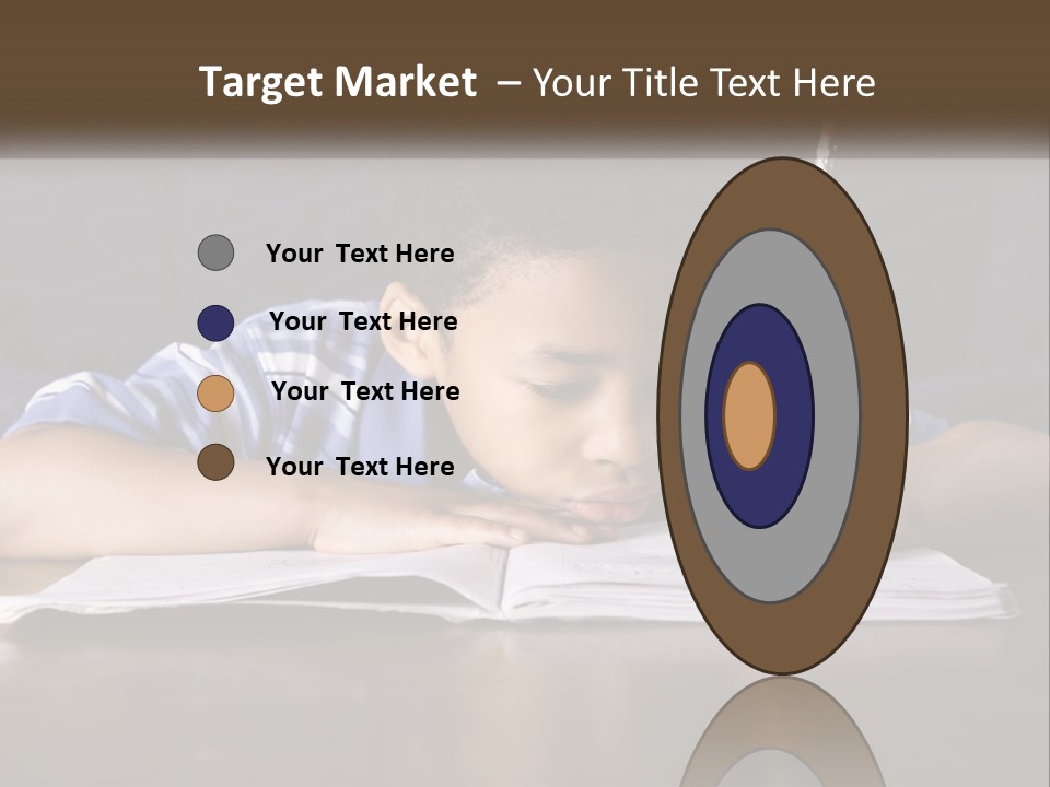 A Young Boy Writing On A Piece Of Paper With A Pencil PowerPoint Template