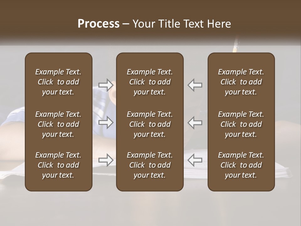 A Young Boy Writing On A Piece Of Paper With A Pencil PowerPoint Template