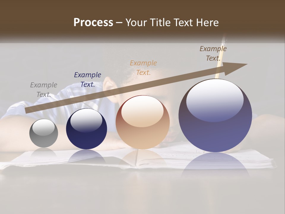 A Young Boy Writing On A Piece Of Paper With A Pencil PowerPoint Template