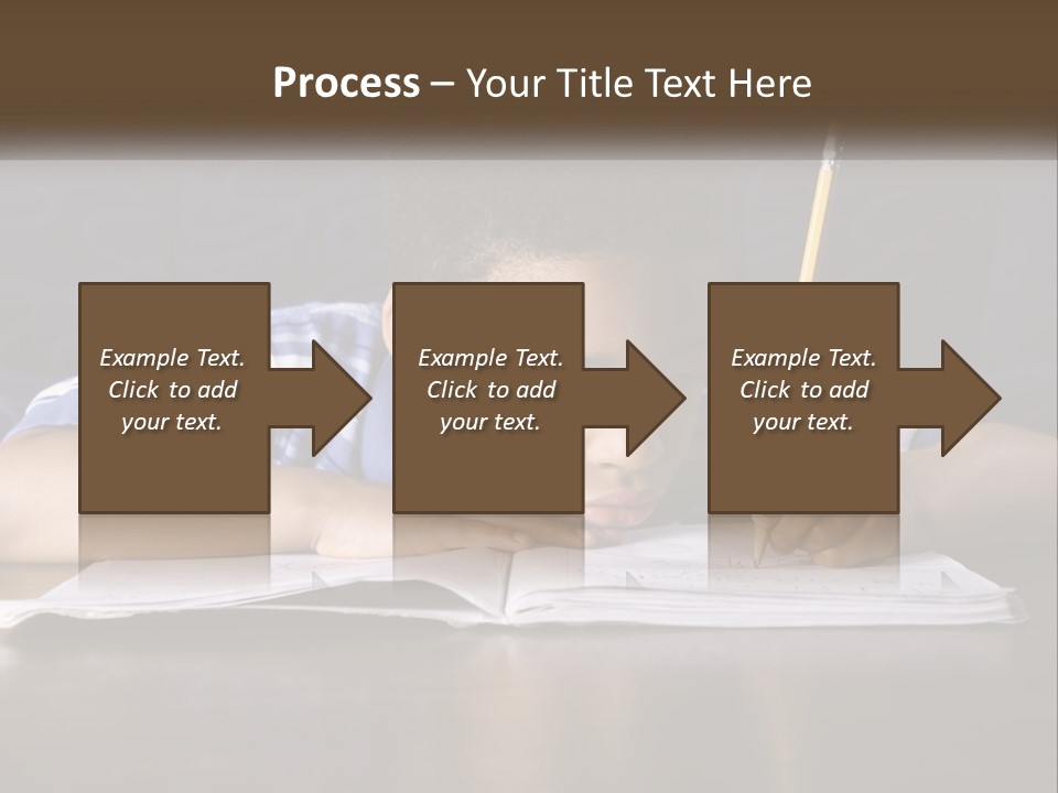 A Young Boy Writing On A Piece Of Paper With A Pencil PowerPoint Template